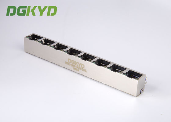 Shield Tab Up 1x8 Port Combo PCB Mount RJ45 Multiple Port Connectors With Y/G LED