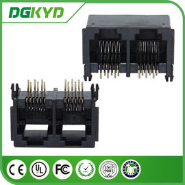 2 Port RJ11 JACK without Transformer , PBT Black RJ11 Connector