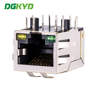 RJ45 Transformer Gigabit Integrated Filter with Light and Card Port Downward DGKYD111Q106DB2A1D