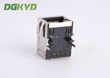 Gigabit 8 Core Single-Port RJ45 Connector, with Shield Tabs, with Green-Yellow LEDs