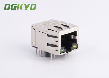 Gigabit 8 Core Single-Port RJ45 Connector, with Shield Tabs, with Green-Yellow LEDs