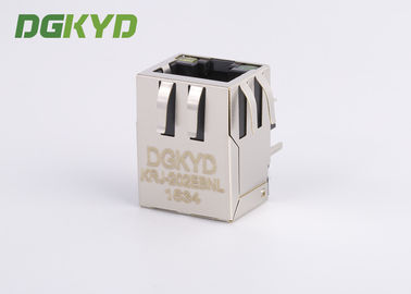 Gigabit 8 Core Single-Port RJ45 Connector, with Shield Tabs, with Green-Yellow LEDs