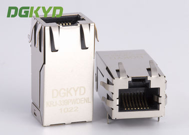 One Port PoE Rj45 Transformer , 1000m Integrated 12 Pin Rj45 For Fiber Optic Transceiver