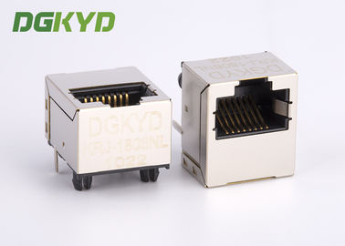 height 12mm  low profile 100 BASE Top entry Female RJ45 lan jack with Magnetics