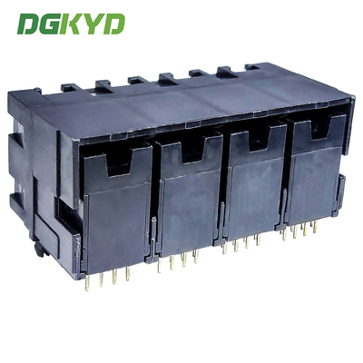 RJ45 multi port all plastic connector 2X4 8P8C stacked socket DGKYD59212488IWA1DY1G