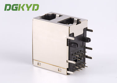 KRJ -5921S21NL Shielded Rj45 Connector 8 Pin Modular Jack 2x1 Offset Stack Jack