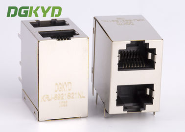 KRJ -5921S21NL Shielded Rj45 Connector 8 Pin Modular Jack 2x1 Offset Stack Jack