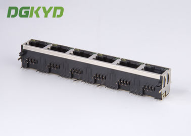 EMI Tabs 6 port ganged rj45 ethernet connector 8p8c tab up