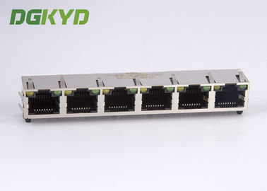 EMI Tabs 6 port ganged rj45 ethernet connector 8p8c tab up