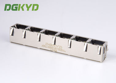 EMI Tabs 6 port ganged rj45 ethernet connector 8p8c tab up