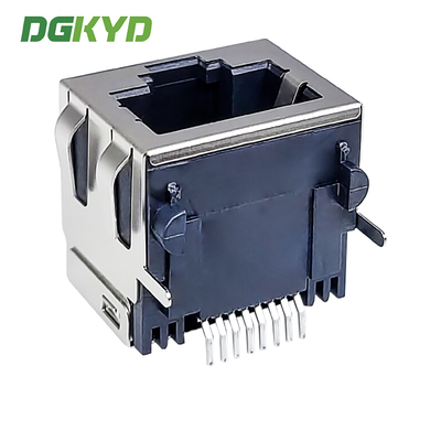 56 Single Port RJ45 Connector With Shielded Interface SMT DGKYD561188HWA6SB9T6133