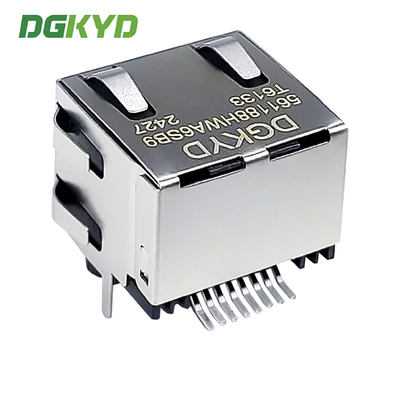 56 Single Port RJ45 Connector With Shielded Interface SMT DGKYD561188HWA6SB9T6133