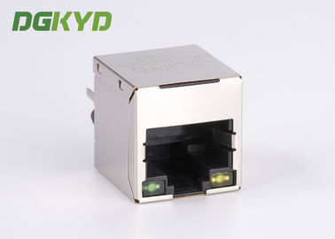 Custom 180 Degree Top Entry EMI 8P8C RJ45 Jack Cat 5 Ethernet Connector With POE