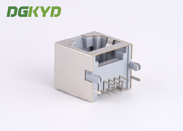 15mm Height PBT Gray 8p8c Pcb Mount Low Profile Rj45 Keystone Jack Without Transformer