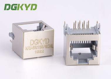 15mm Height PBT Gray 8p8c Pcb Mount Low Profile Rj45 Keystone Jack Without Transformer