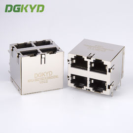 Shield Dual Deck 2x2 Rj45 Ethernet Connector Quad Ports Network Switch Jack