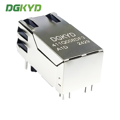 RJ45 Single Port Filter Network Connector With Light And Shielding PBT DGKYD411Q008DF3A1D