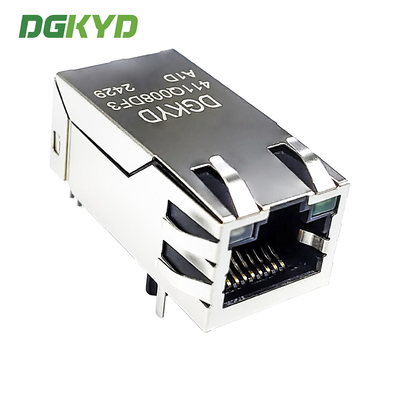 RJ45 Single Port Filter Network Connector With Light And Shielding PBT DGKYD411Q008DF3A1D
