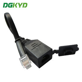 Customized 6p6c / 8p8c Female Socket To Phone Plug Ethernet Patch Cable With Dust Cap