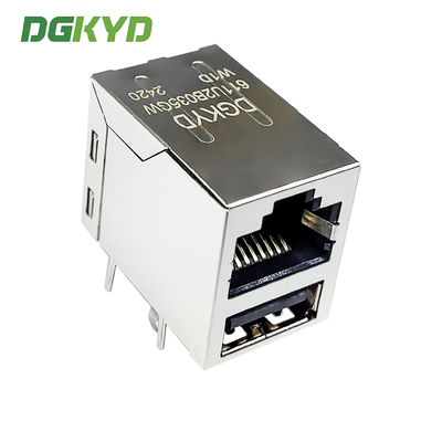RJ45 With USB Connector Modular Block Socket USB2.0 6U DGKYD611U2B035GWW1D