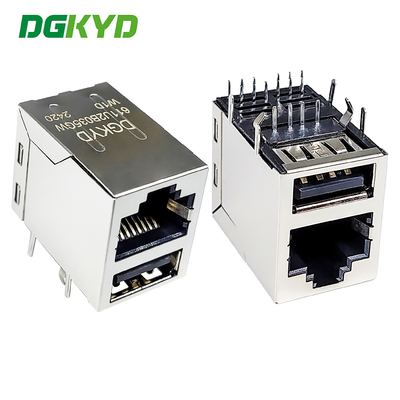 RJ45 With USB Connector Modular Block Socket USB2.0 6U DGKYD611U2B035GWW1D