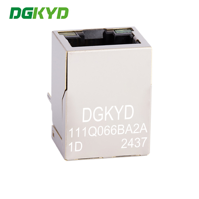 DGKYD111Q066BA2A1D 10/100 BASE-TX Filtered Integrated LED 10 PIN DIP Shielded Connector