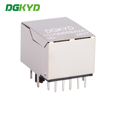 DGKYD111Q066BA2A1D 10/100 BASE-TX Filtered Integrated LED 10 PIN DIP Shielded Connector