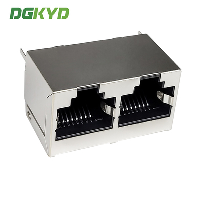 RJ45 Multi Port Vertical Connector 8P8C 180 Degree Direct Insertion Interface Without Filter DGKYD52241288GWA1DY1188