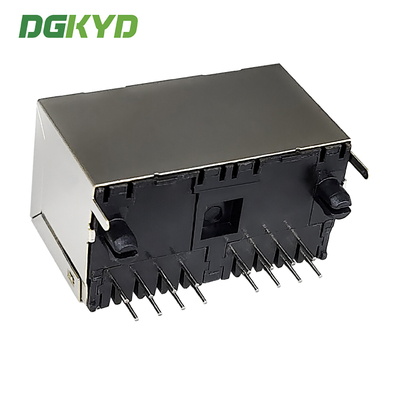 RJ45 Multi Port Vertical Connector 8P8C 180 Degree Direct Insertion Interface Without Filter DGKYD52241288GWA1DY1188