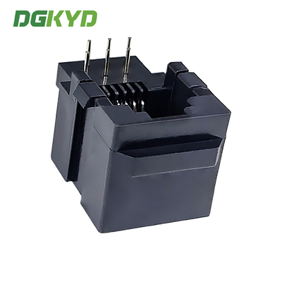 RJ11 Bottom Socket Zero Degree Network Port Socket Black 6P6C Without Filter DGKYD01166IWW1DB1057