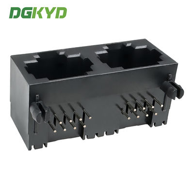 Network RJ45 female socket full plastic network port connector 8P8C dual port DGKYD561288IWA1DY1