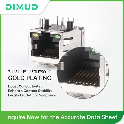 DGKYD RJ45 Connector 6U Gold Plated Gigabit Single Port with Transformer