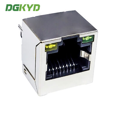 RJ45 Without Transformer Network Port Socket 8P8C With LED Direct Insertion Vertical RJ45 DGKYD52A1188AB1A3D1Y1143