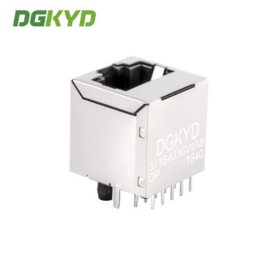 Vertical RJ45 connector 100Mbps with POE power supply crystal head socket DGKYD511B403GWA8DP