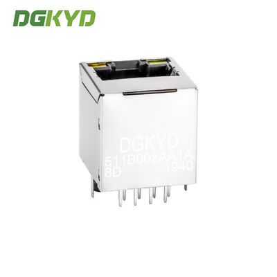 DGKYD511B002AA1A8D 180 Degree RJ45 Connector 8PIN With Lamp And Shielded Socket