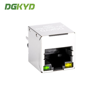 Custom 180 Degree Top Entry EMI 8P8C RJ45 Jack Cat 5 Ethernet Connector With POE KRJ-184POENL