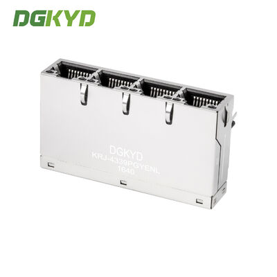 4 Ports Giga Ethernet Connector Rj45 Modular Jack,Industrial network port 1000 BASE-TX KRJ-4339PGYENL