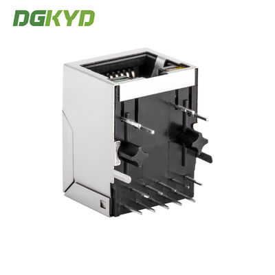 Industrial-grade Gigabit RJ45 Connector with Shielded Housing and LED Indicator