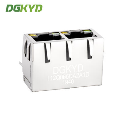 RJ45 Ethernet Connector Gigabit Integrated Transformer with LED and Metal Shield DGKYD112Q066DA2A1D