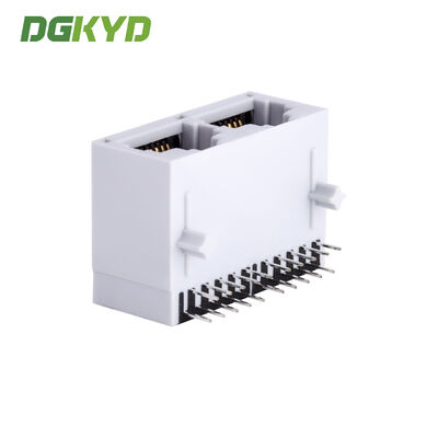 RJ45 Connector with Gigabit Integrated Transformer Gold Plating 6u Right Angle PCB Mount