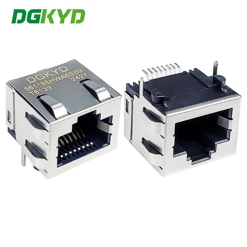 56 Single Port RJ45 Connector With Shielded Interface SMT DGKYD561188HWA6SB9T6133