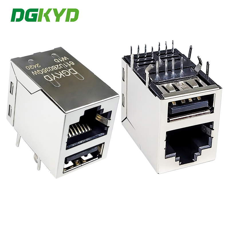 RJ45 With USB Connector Modular Block Socket USB2.0 6U DGKYD611U2B035GWW1D