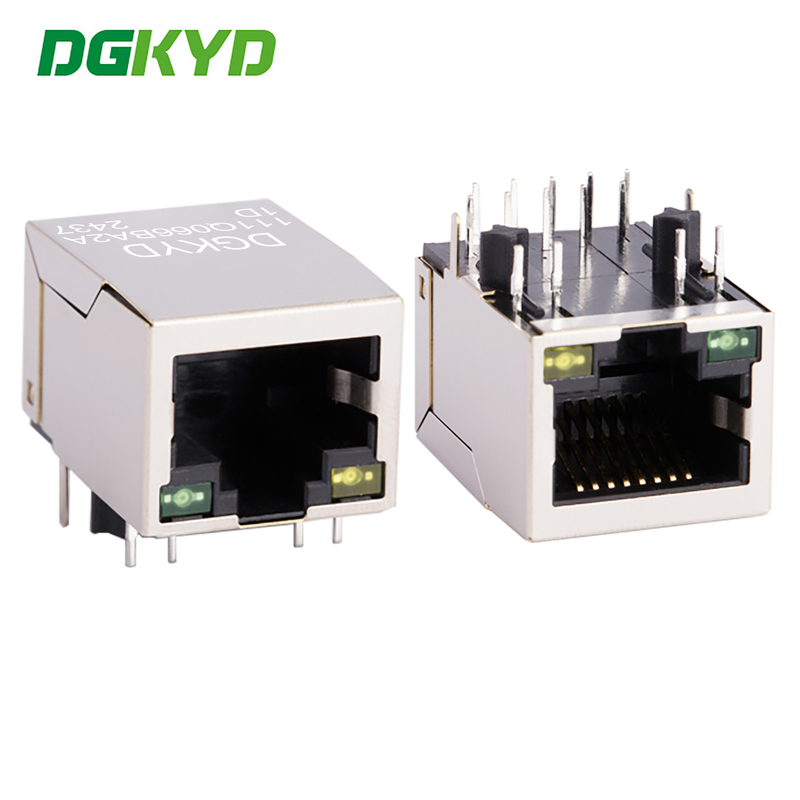 DGKYD111Q066BA2A1D 10/100 BASE-TX Filtered Integrated LED 10 PIN DIP Shielded Connector