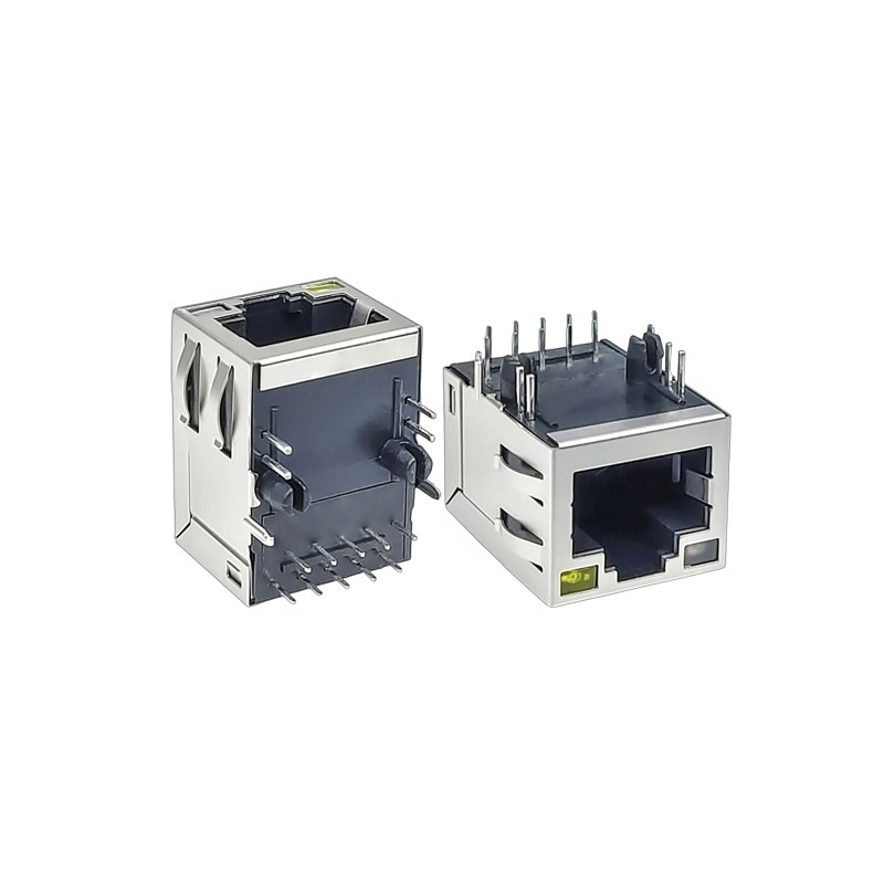 DGKYD RJ45 10P8C Network Jack with Dual-Color LED 6U Gold Plating