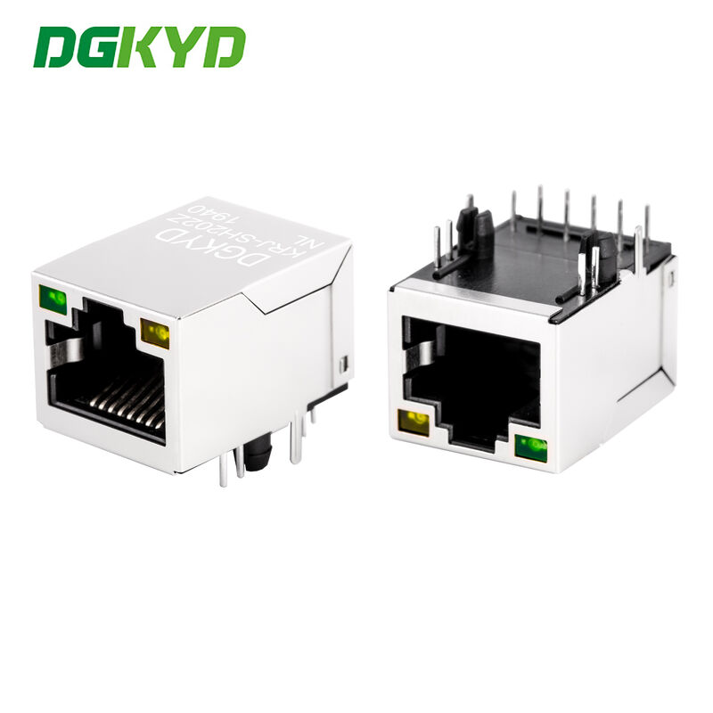 KRJ-SH202ZNL Single-port RJ45 Connector Gigabit Filtered with LED Indicator and Shielding for Industrial Ethernet Port