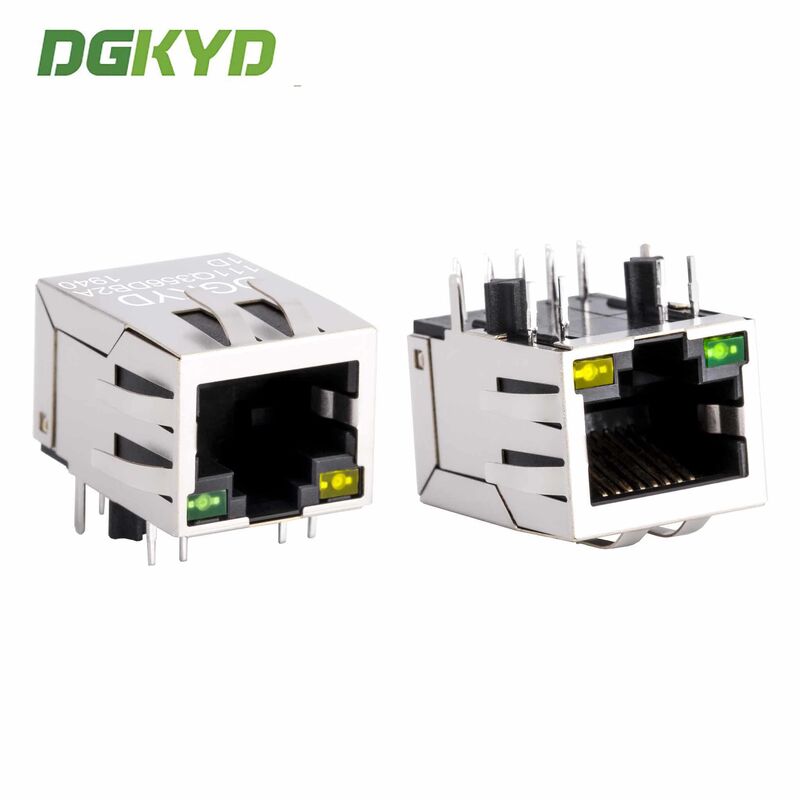 Single Port Gigabit Filter Shielded RJ45 Connector with Integrated Magnetics RJ45 Jack for PCB Mounting
