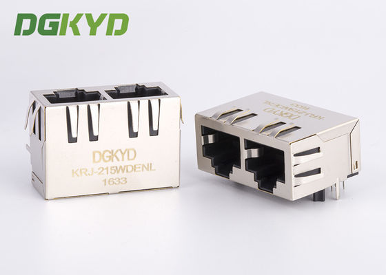 Плата вниз с соединителя Джек Cat5e Rj45 спаренного двойного порта магнитного модульного Keystone