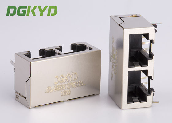спаренный порт кудели 1x2 защищал Rj45 модульный Джек без внутреннего фильтра, 10p8c