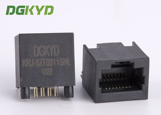 Ультратонкий разъем RJ45 с верхним входом 180 градусов для Ethernet-кабеля KRJ-52T8811SNL