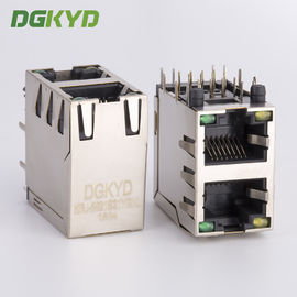 Двойная локальная сеть соединителя штепсельной розетки портов RJ45 палубы 2 модульная поднимает домкратом с СИД Y/G